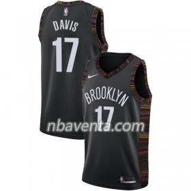 Camiseta Hombre Brooklyn Nets Ed Davis 17 2018-19 Nike City Edition Negro Swingman